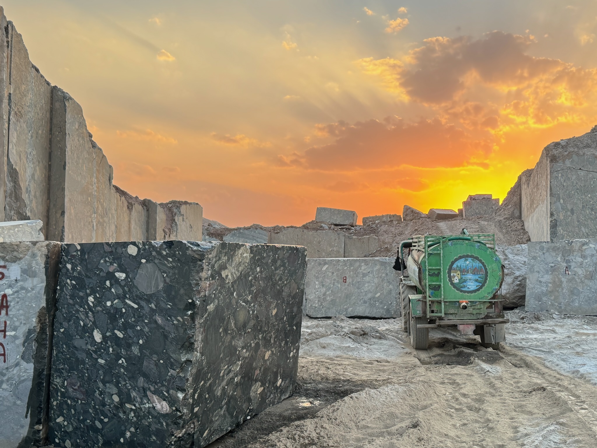 Natural stone processing
